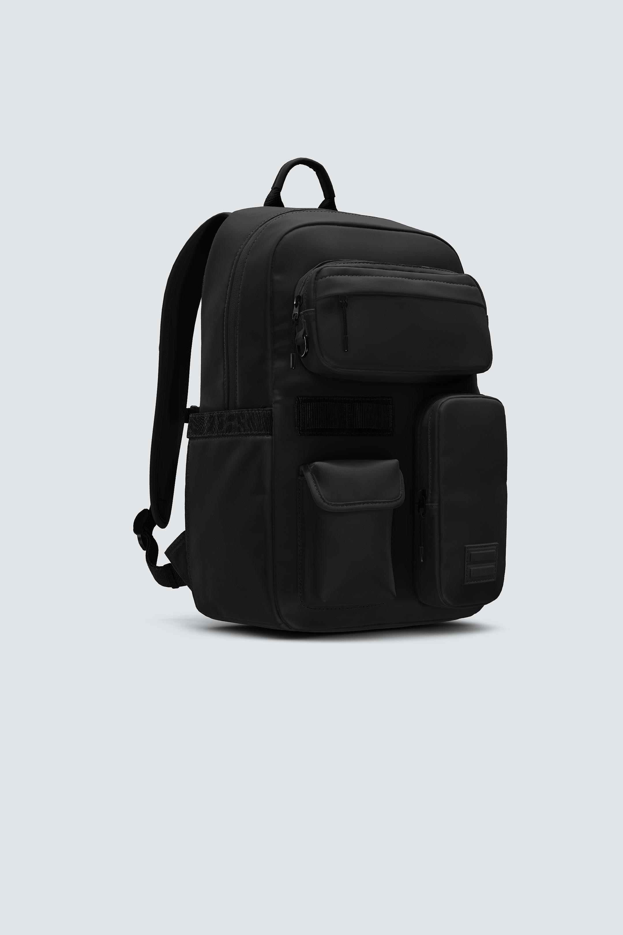 RUBBERIZED MULTI-POCKET BACKPACK - Black | ZARA United States