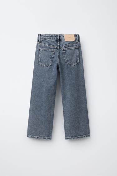 STUDDED WIDE-LEG JEANS - Blue marl by Zara - Image 1