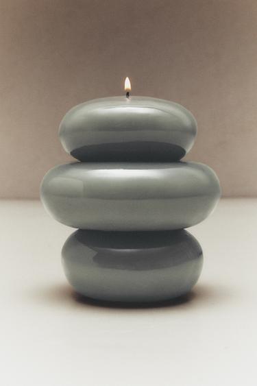 STONE DESIGN CANDLE - Light blue by Zara