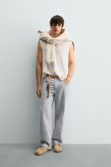 CAMISETA TANK ALGODÓN - LINO PARCHE - Blanco de Zara - Imagen 0