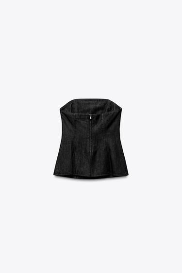 HAUT TUBE EN JEAN TRF - Gris anthracite de Zara - Image 5
