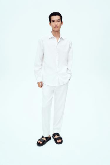 Zara EASY CARE 系列紋理襯衫 - 白色