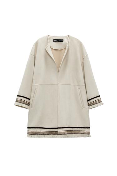 COMBINATION FAUX SUEDE JACKET