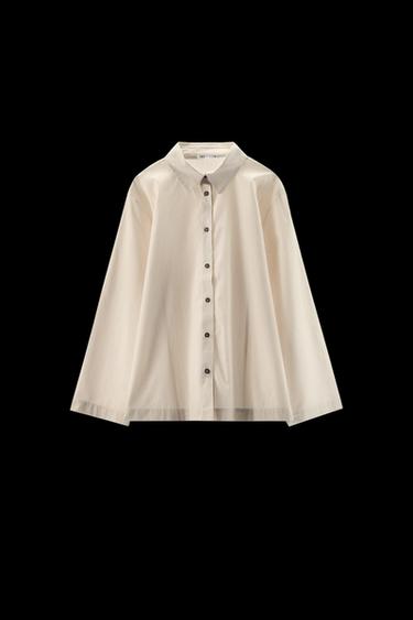 STRIPED POPLIN SHIRT - Oyster-white by Zara