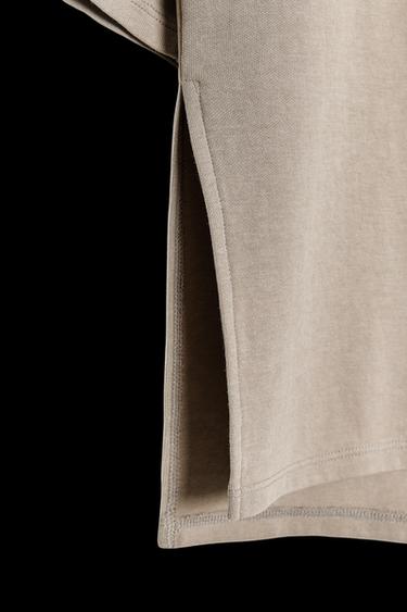 INTERLOCK-T-SHIRT MIT WASHED-EFFEKT - Sandfarben von Zara