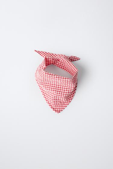 GINGHAM CHECK BANDANA - White / Red by Zara - Image 2