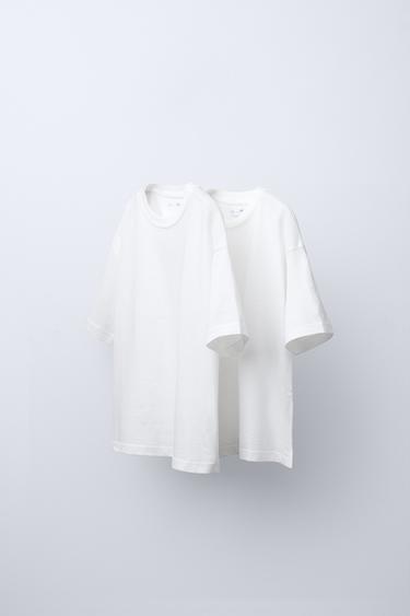 PACK DOS CAMISETAS LISAS - Blanco de Zara