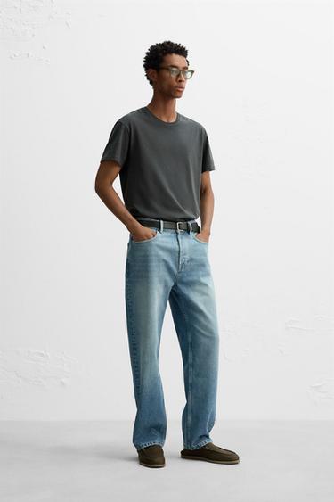 CAMISETA SLIM FIT LAVADA - Negro / Marrón de Zara - Imagen 0
