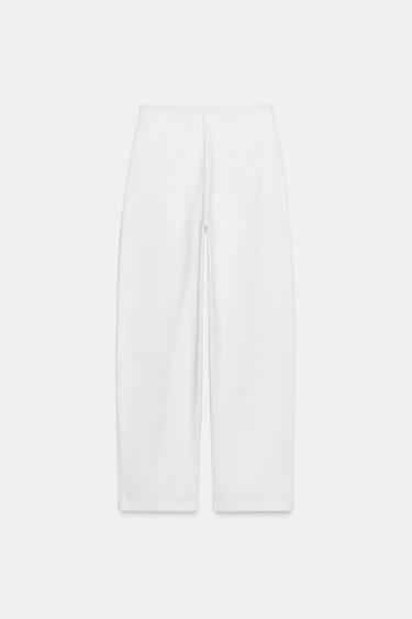 ZW COLLECTION BARREL TROUSERS - White by Zara - Image 6