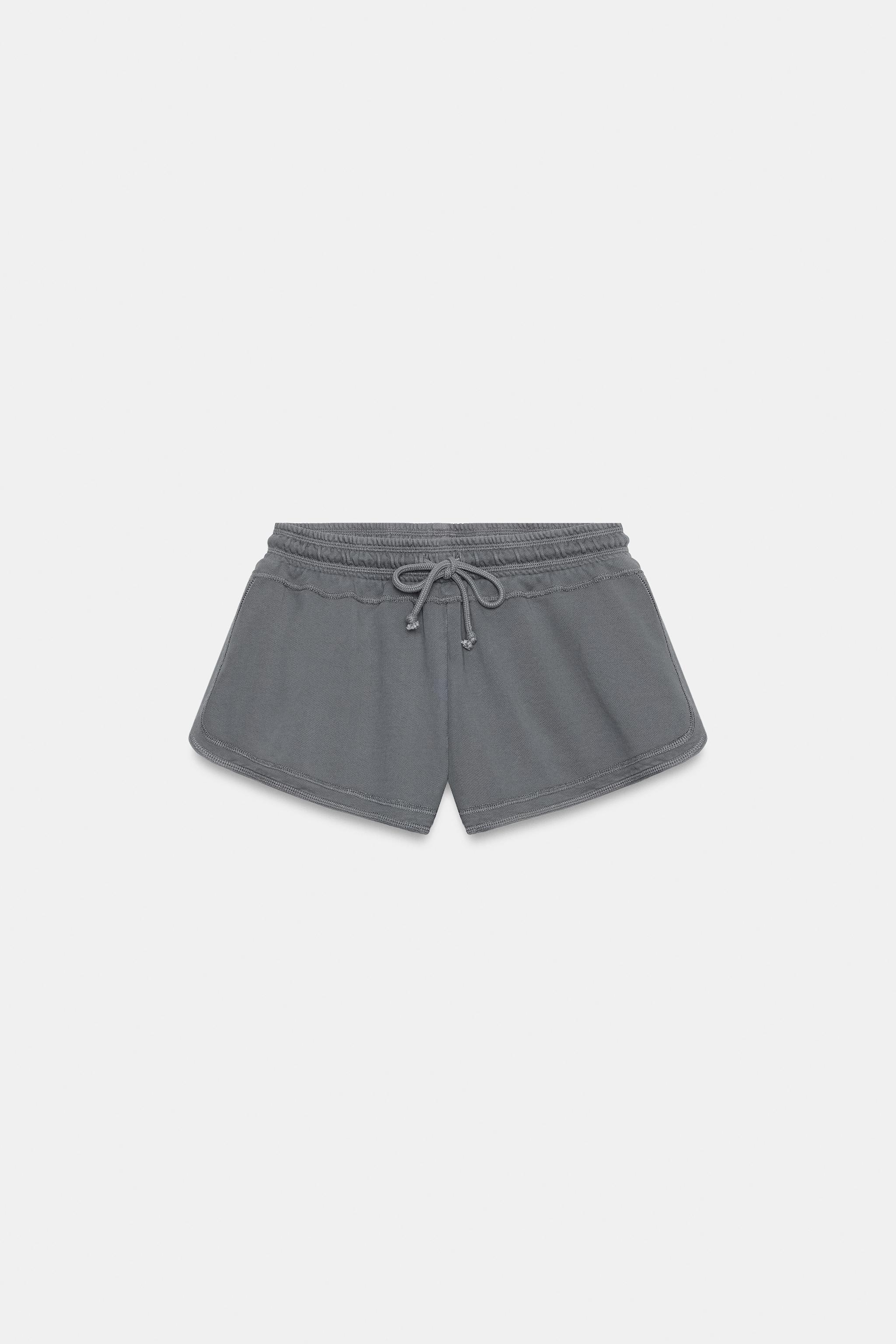 WASHED EFFECT DRAWSTRING SHORTS - Bluish | ZARA United States