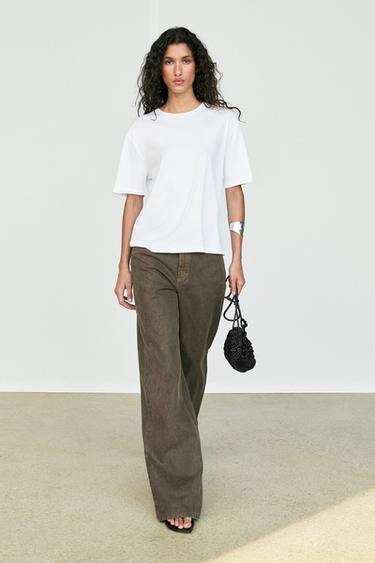 T-shirt à manches courtes 100 % coton - Blanc de Zara - Image 0