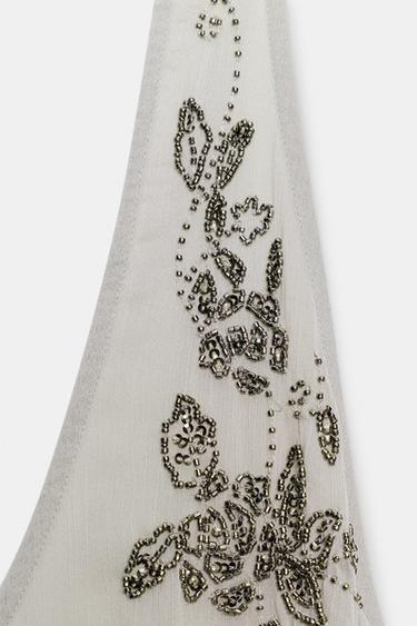 TOP À ENCOLURE AMÉRICAINE FANTAISIE - Gris de Zara - Image 9