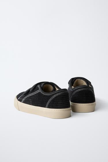 TENNIS EN COTON CÔTELÉ AVEC INTÉRIEUR MOUTONNÉ - Noir de Zara - Image 5