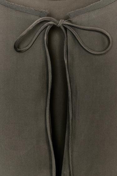 ZW COLLECTION FLOWING BLOUSE WITH TIES - Grey by Zara - Image 6