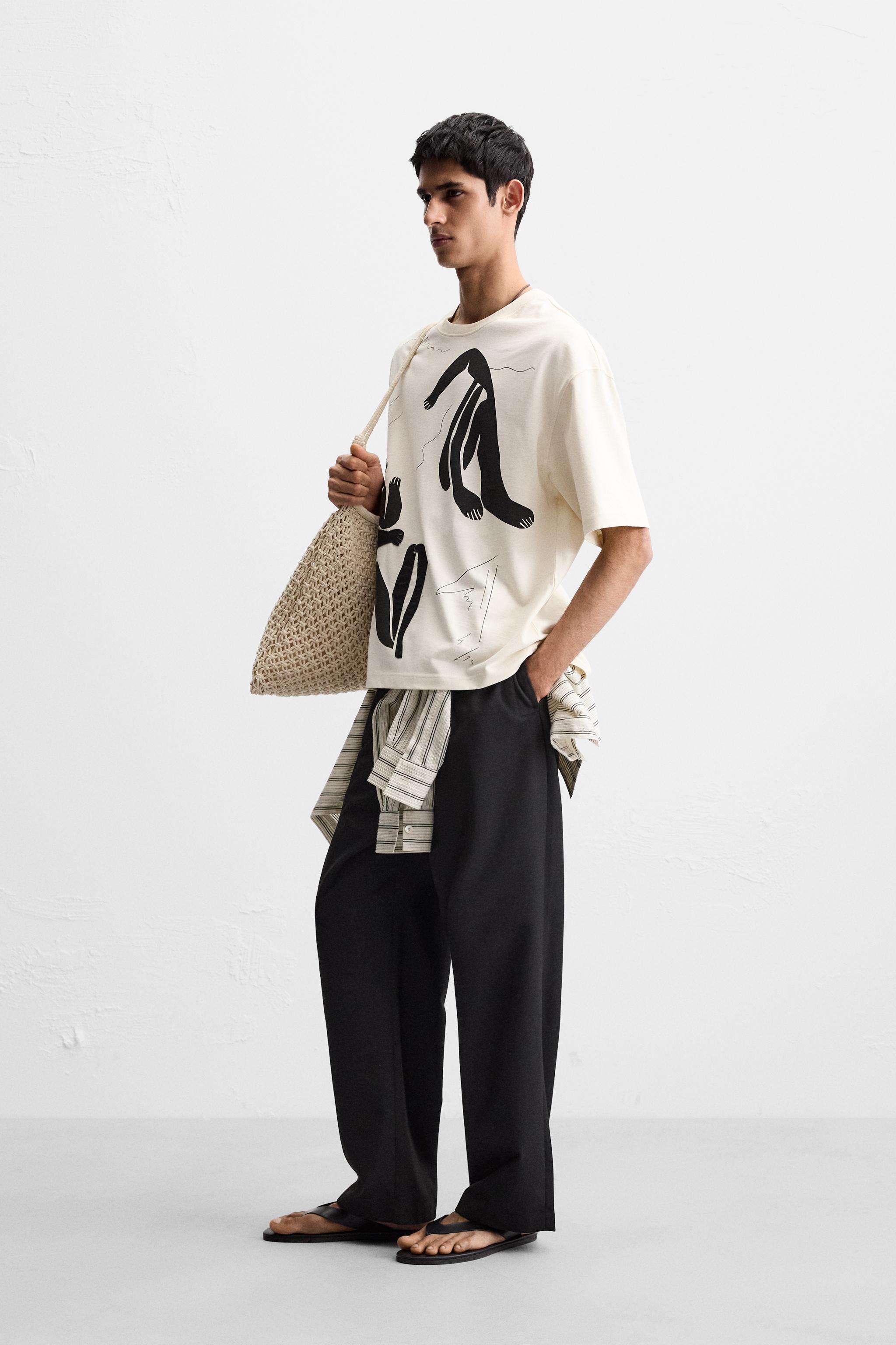 プリントパッチTシャツ - オフホワイト | ZARA Japan / 日本