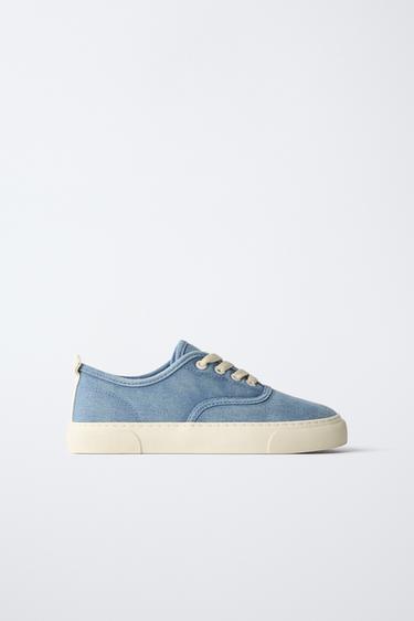 LACE-UP PLIMSOLLS - Lavender Blue by Zara