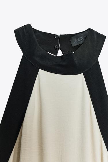 DRESS WITH MATCHING BELT - Ecru / Black by Zara - Image 6