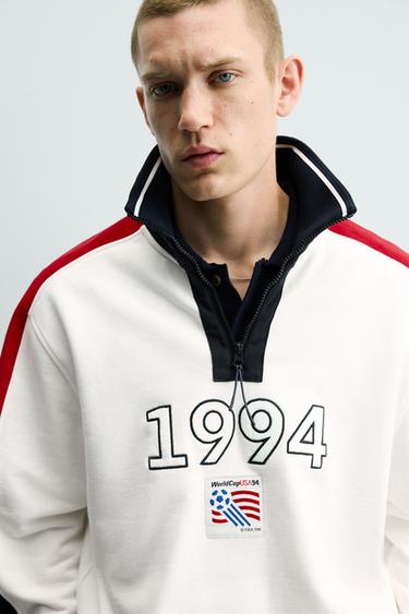 USA 94 FIFA WORLD CUP™ FIFA CLASSICS QUARTER-ZIP SWEATSHIRT - Oyster-white by Zara