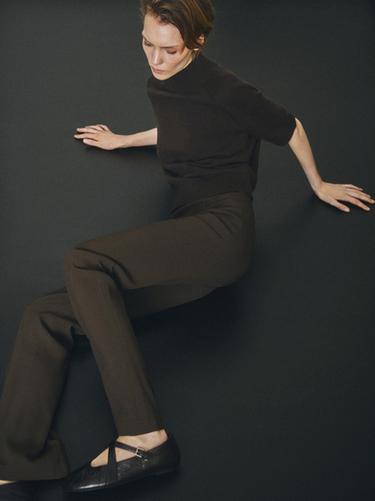 Pantalón bolsillo flare fit - Marrón de Zara