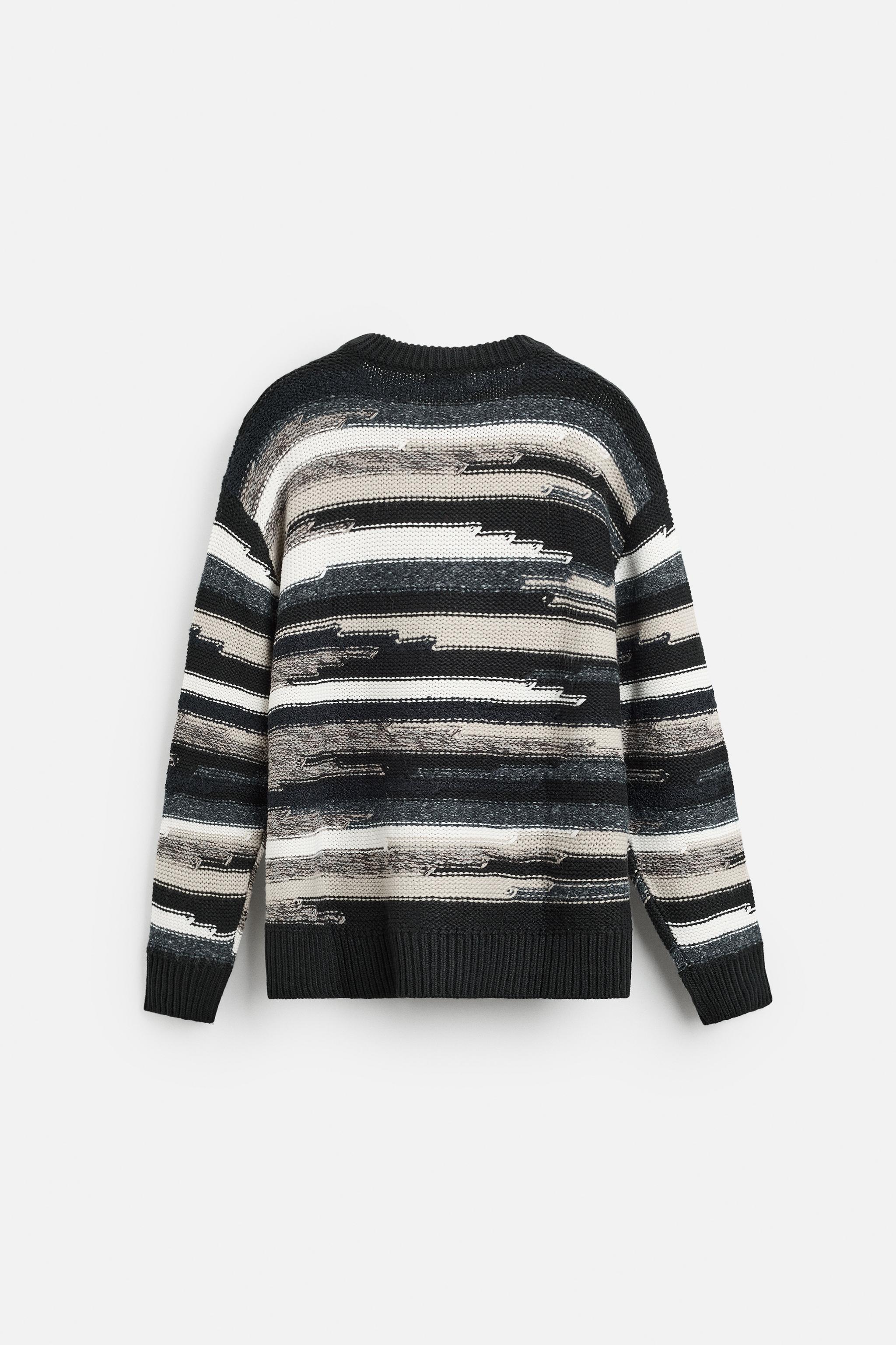 GEOMETRIC JACQUARD SWEATER - Blue | ZARA United States