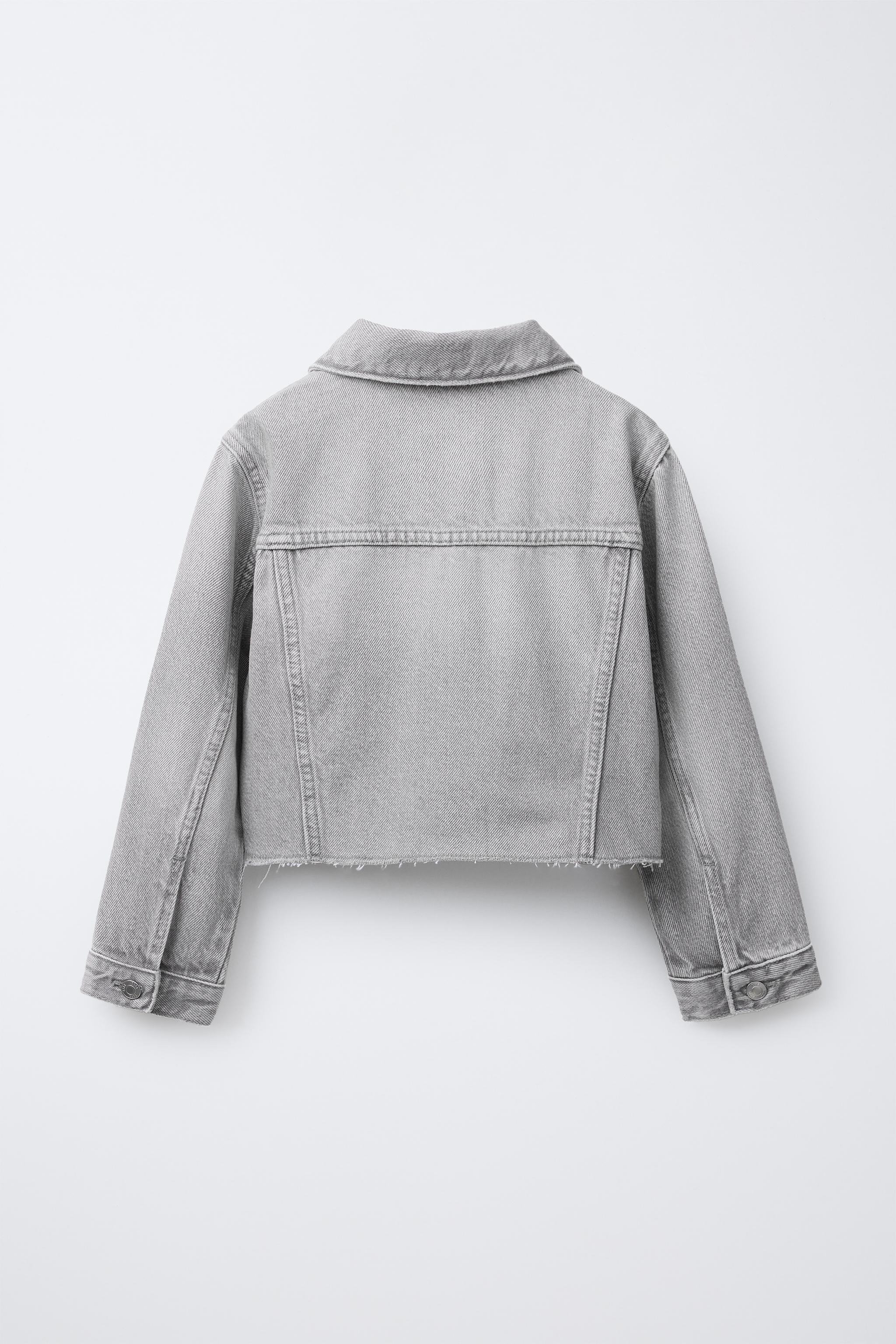 クロップド丈デニムジャケット - グレー | ZARA Japan / 日本