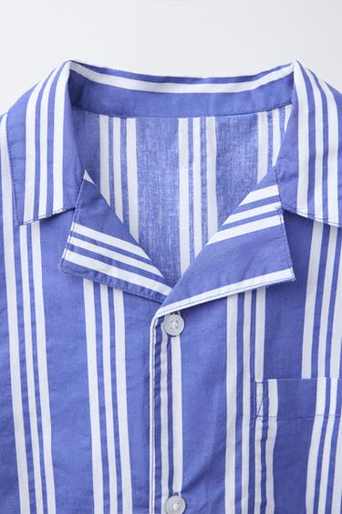 AGES 2-6/ STRIPED SHIRT AND BERMUDA PYJAMAS - Blue by Zara - Image 5