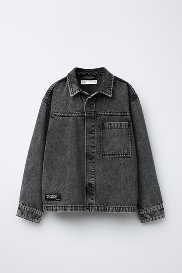 EMBROIDERED DENIM OVERSHIRT - Black by Zara