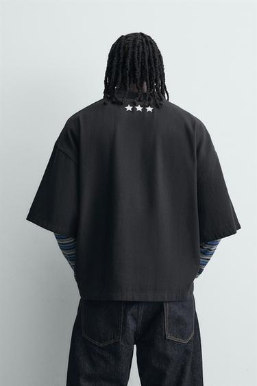 EMBROIDERED TEXTURED POLO SHIRT - Black by Zara - Image 2