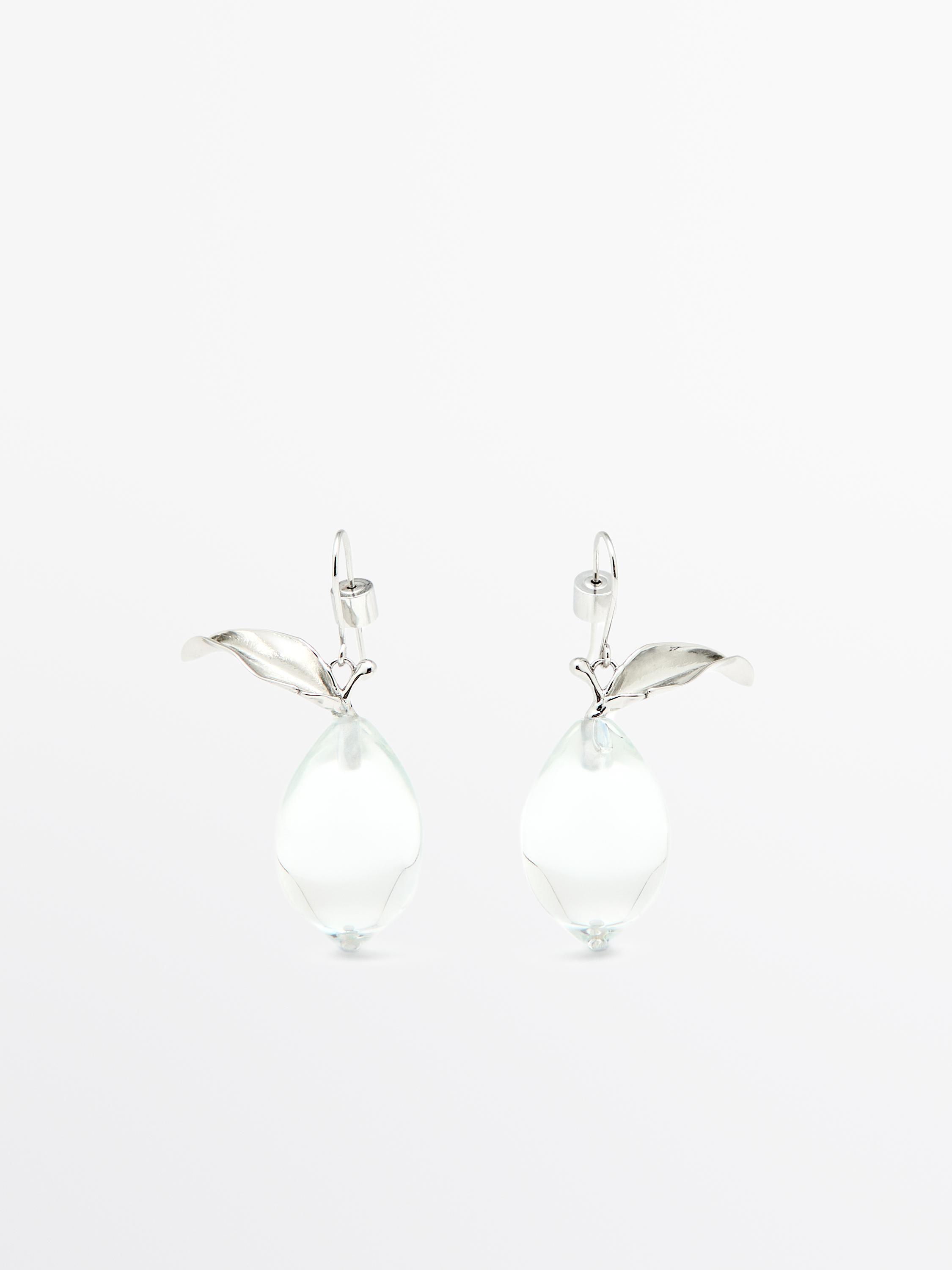 Mini boucles d'oreilles citron en verre