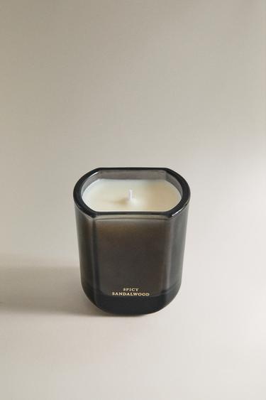 (220 G) SPICY SANDALWOOD SCENTED CANDLE — Gray marl 2