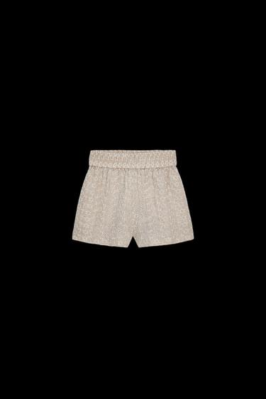 PERFORATED EMBROIDERY BERMUDA SHORTS - Beige by Zara