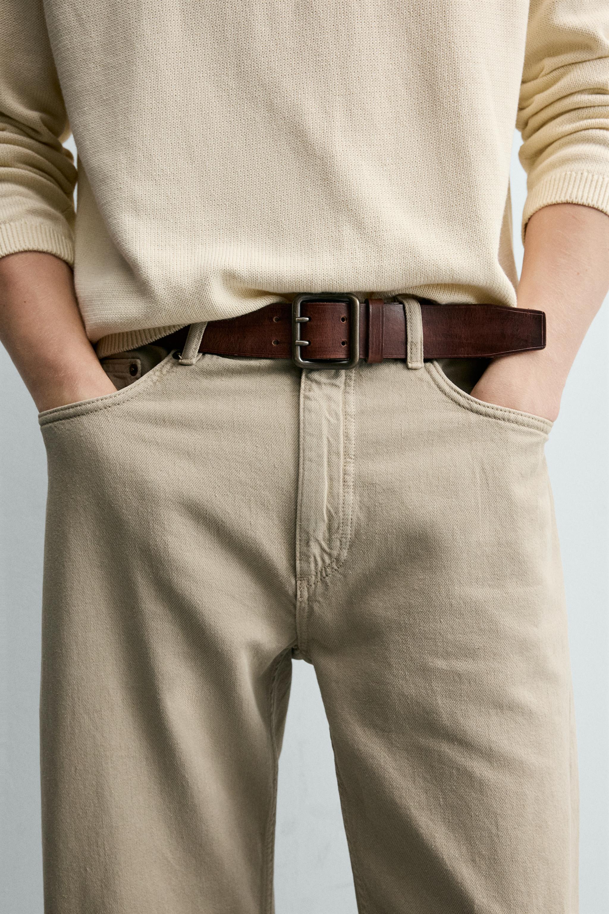 Zara VINTAGE EFEKTLİ DERİ KEMER
