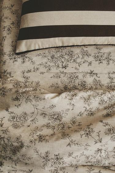 DRAP DE DESSUS IMPRIMÉ FLEURI - Beige de Zara - Image 4