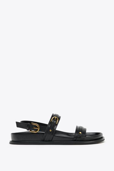 SANDALIA TIRA TRASERA - Negro de Zara - Imagen 0
