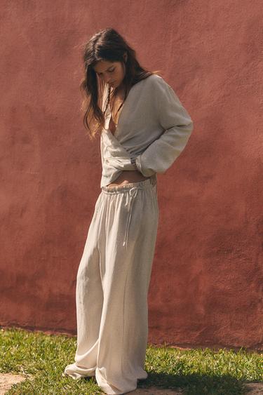 PALAZZO TROUSERS WITH TIE - Mid-ecru by Zara - Image 2