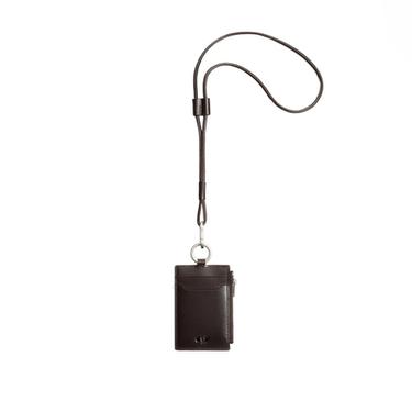 Zara LEATHER CARDHOLDER WITH PENDANT - Brown