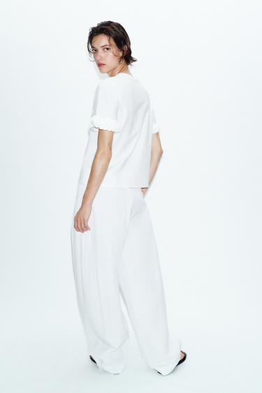 T-SHIRT À MANCHES VOLANTS - Blanc de Zara - Image 5