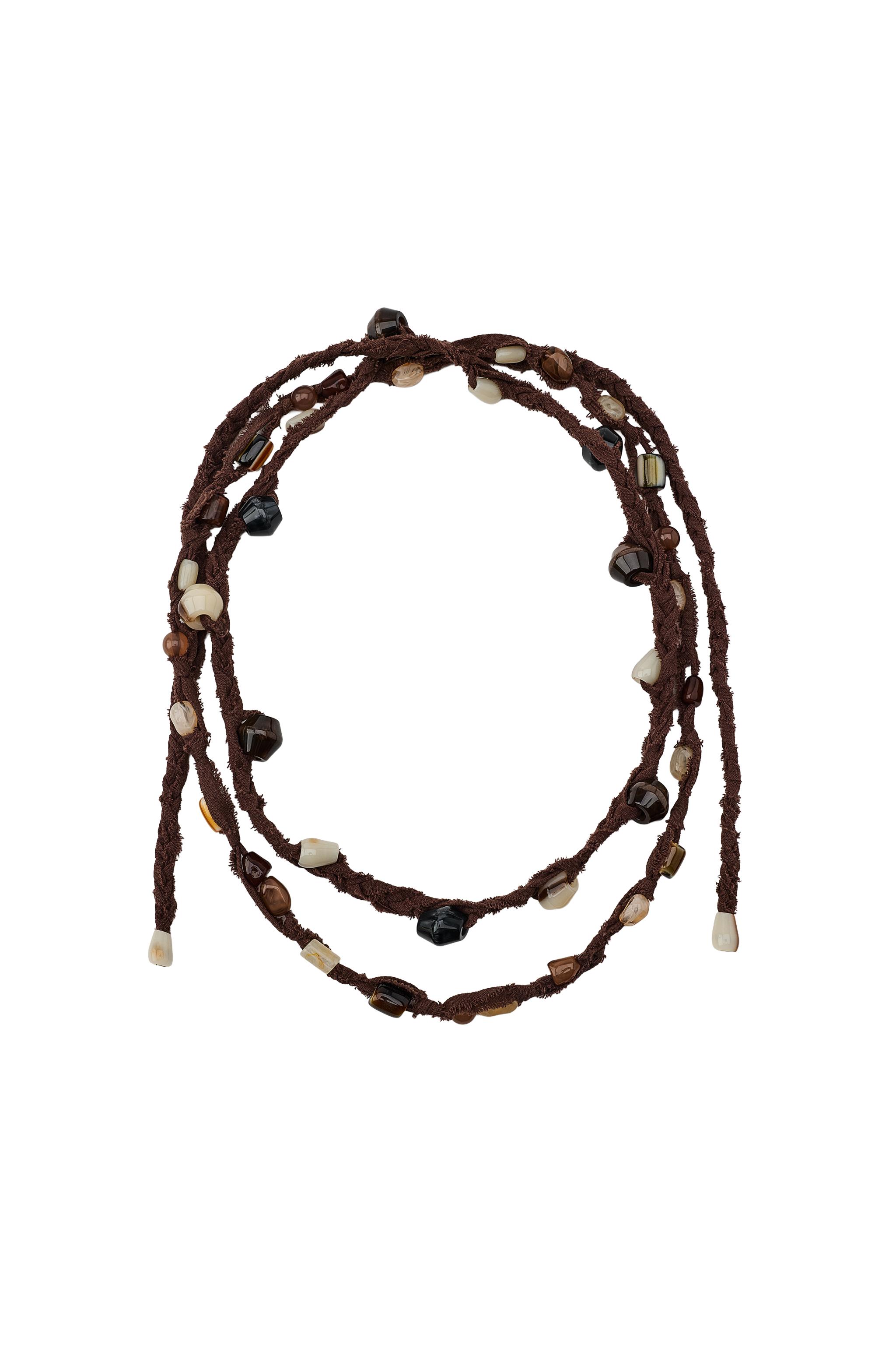 DOUBLE CORD BELT WITH RESIN PIECES - Brown | ZARA United States display picture 2