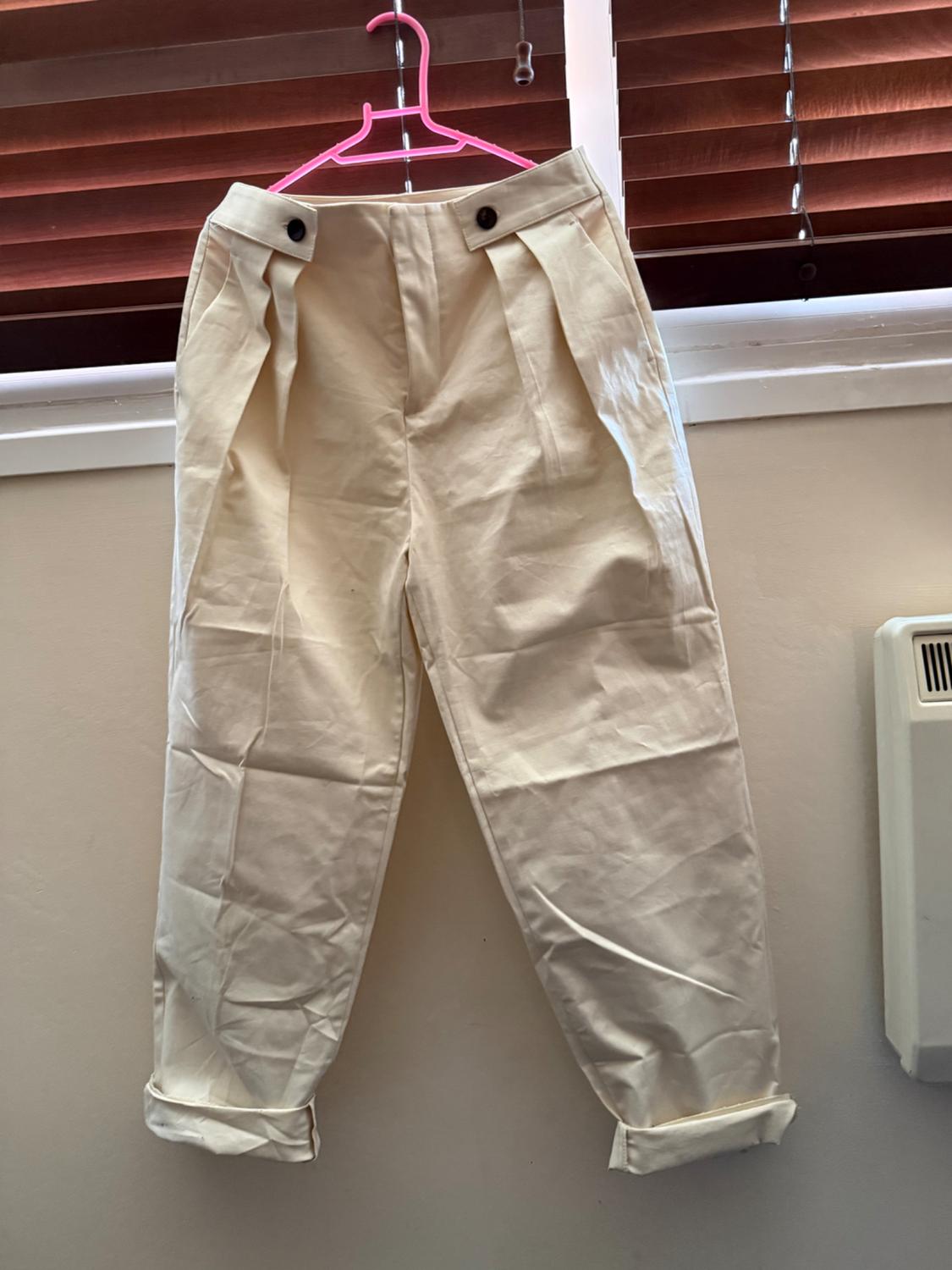 CARROT FIT TROUSERS WITH BUTTON WAIST - Image 3