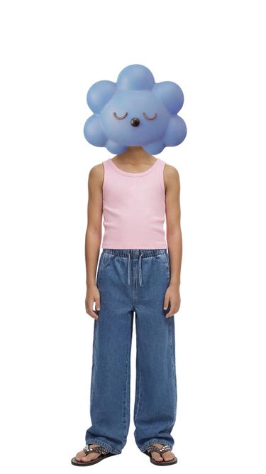 JEANS WIDE LEG CORDONES - Azul de Zara