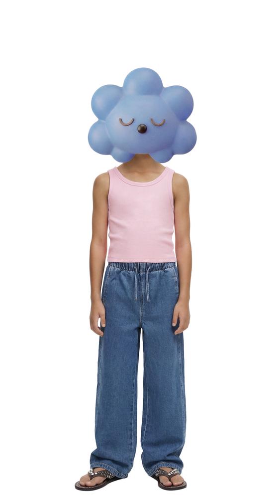 Zara WIDE LEG JEANS WITH DRAWSTRINGS - Blue - Image 0