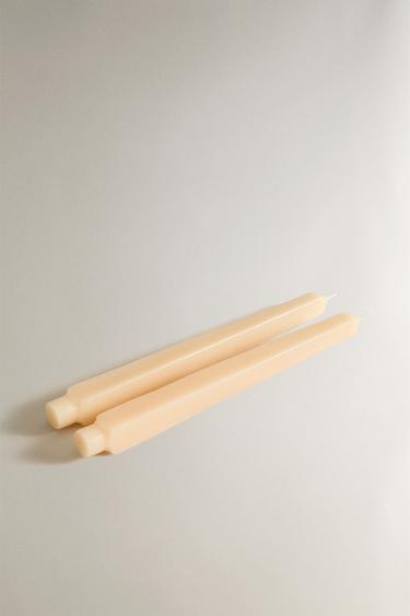 PACK OF SQUARE CANDLES (PACK OF 2) - Oyster-white by Zara