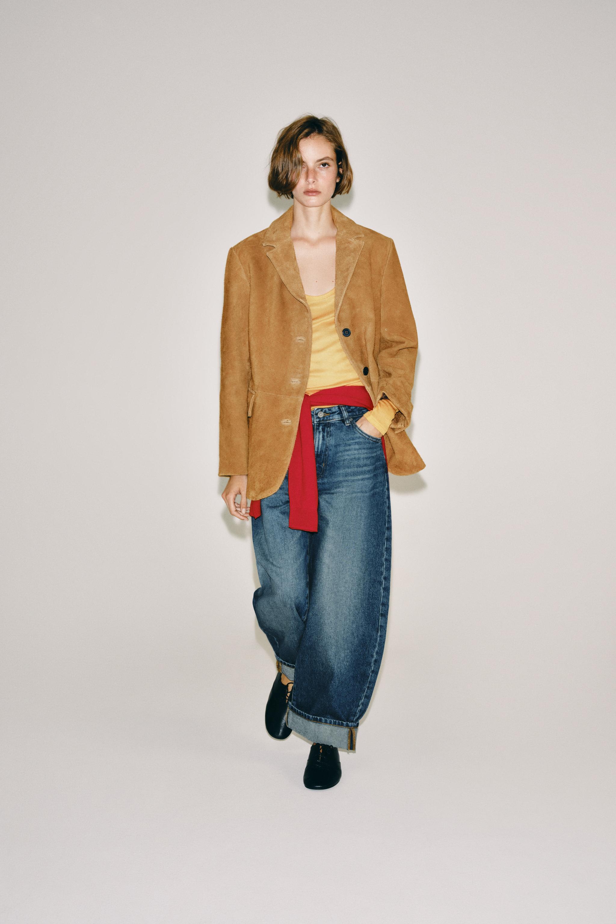 ZW COLLECTION MID-RISE CUFFED BALLOON JEANS — Blue