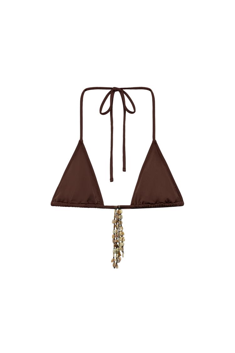 Top bikini triangular conchas marisa berenson x zara