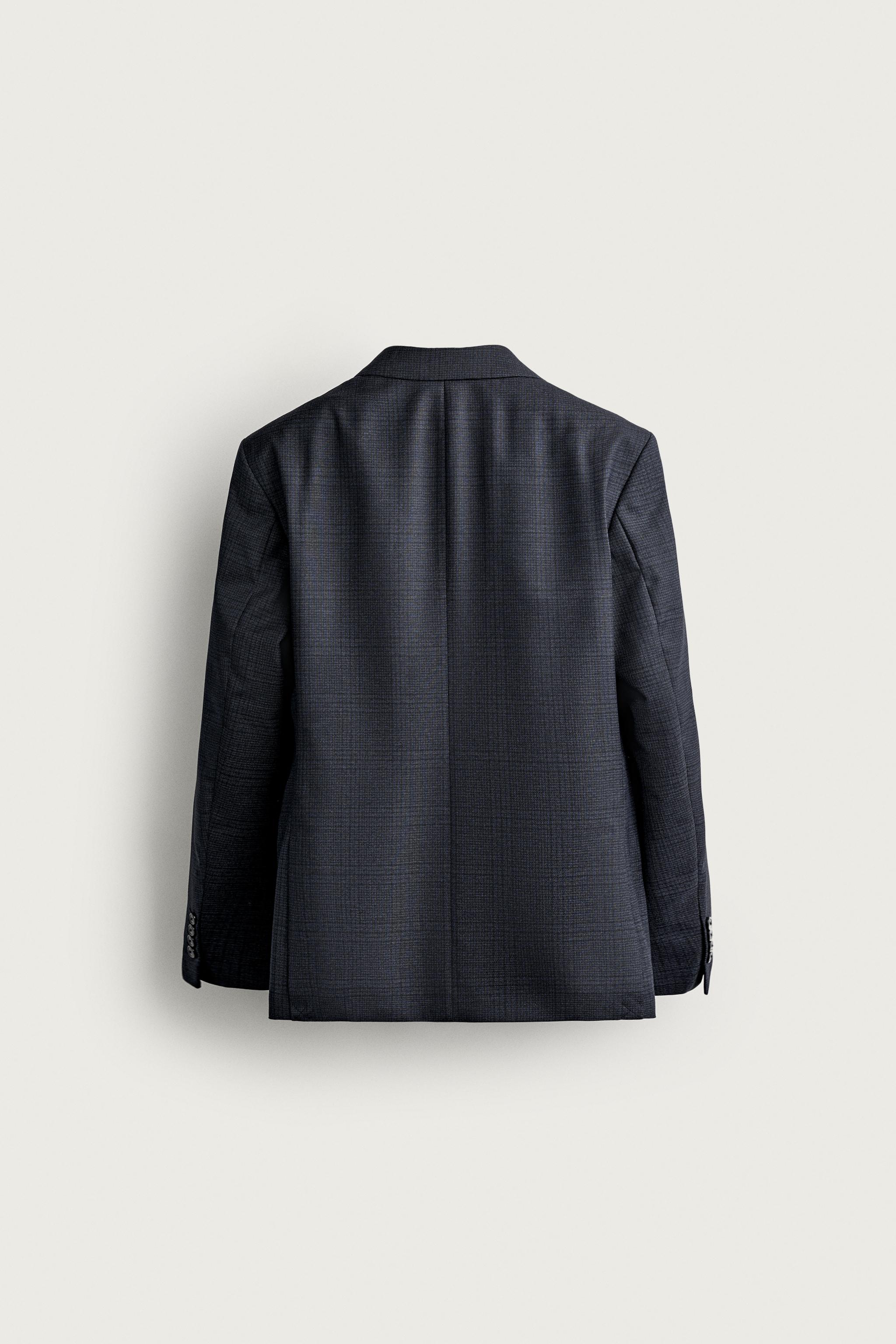 チェック柄レギュラーフィットスーツブレザー - ブルー | ZARA Japan