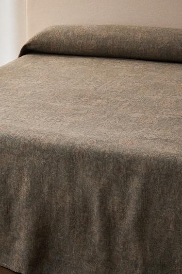 WASHED LINEN MORRIS & CO. BEDSPREAD - Blue by Zara