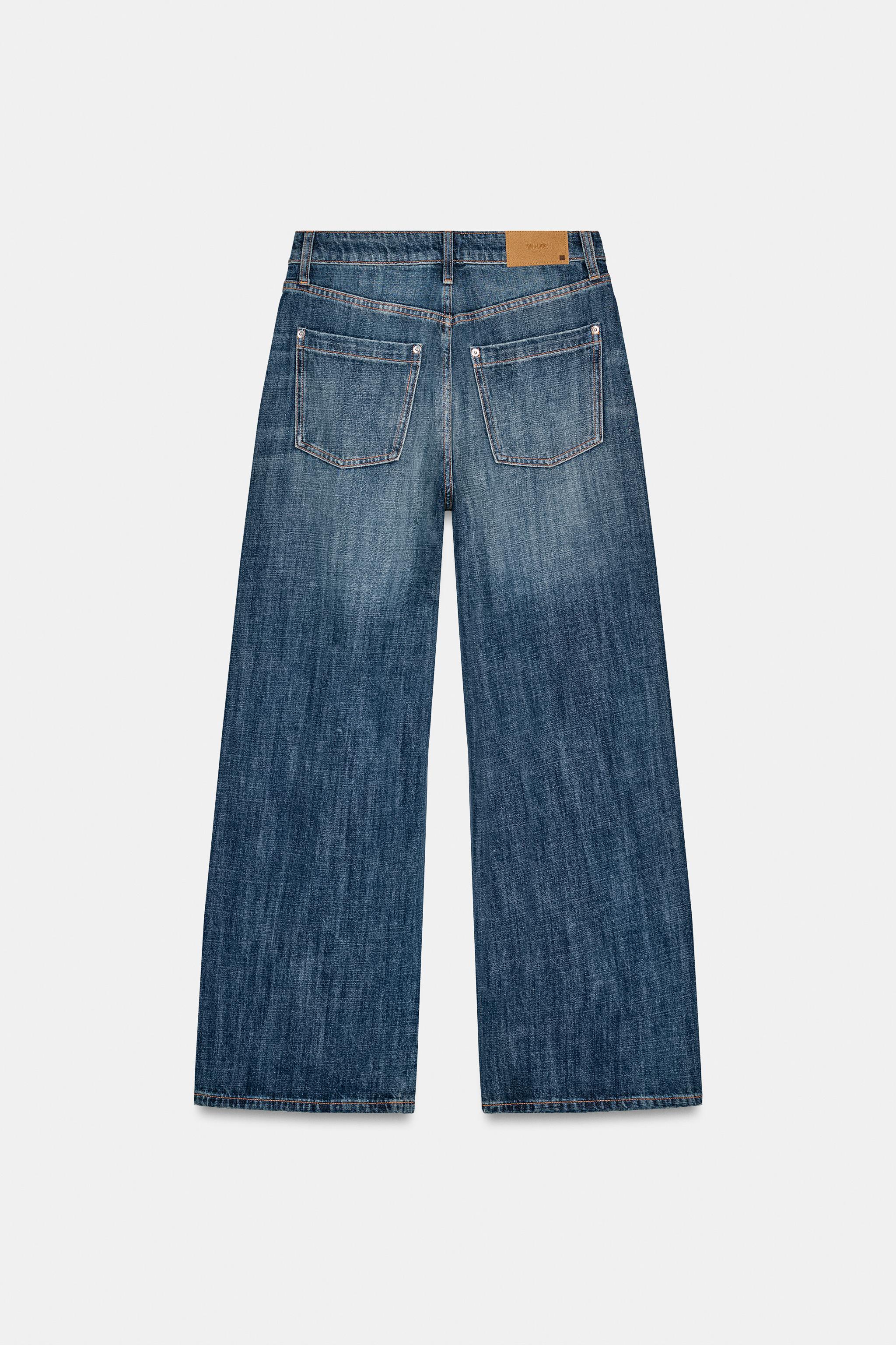 Z1975 LOW RISE STRAIGHT FULL LENGTH JEANS - Blue | ZARA United States