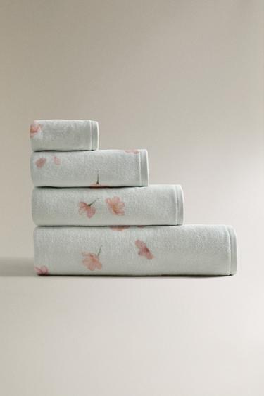 Zara FLORAL VELOUR BATH TOWEL - 多色