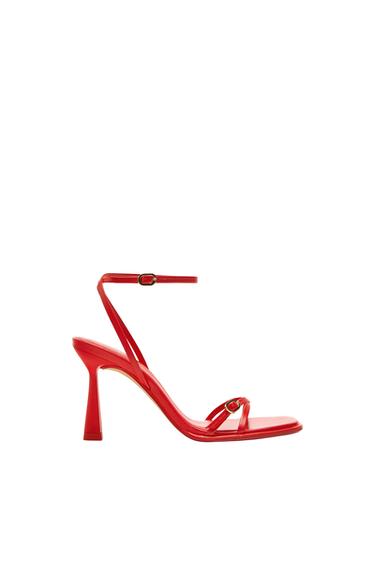 STRAPPY HIGH-HEEL LEATHER SANDALS