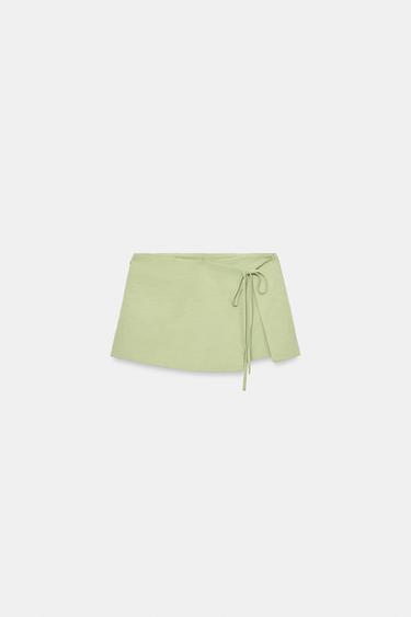 JUPE-PANTALON AVEC NŒUD - Vert moyen de Zara - Image 5